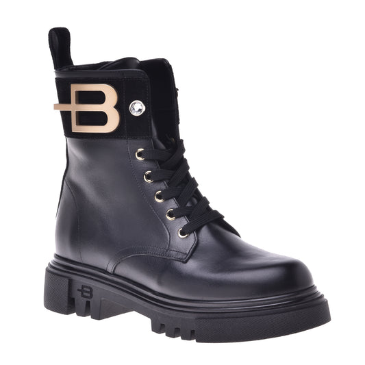 Black calfskin ankle boots