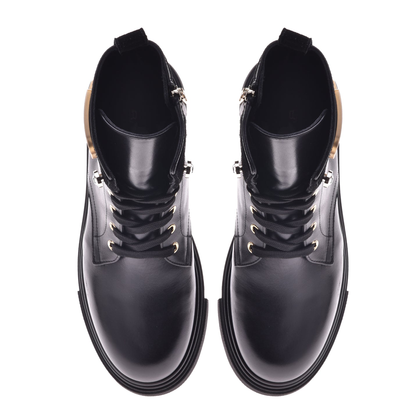 Black calfskin ankle boots