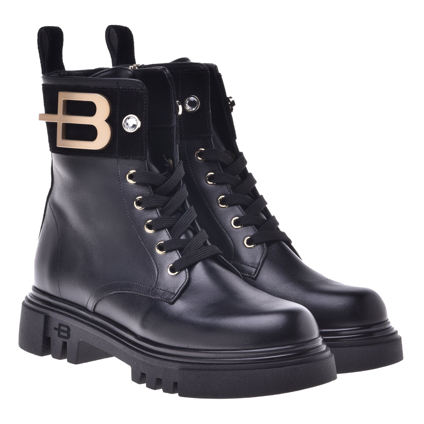 Black calfskin ankle boots