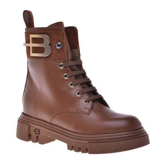 Brown calfskin ankle boots