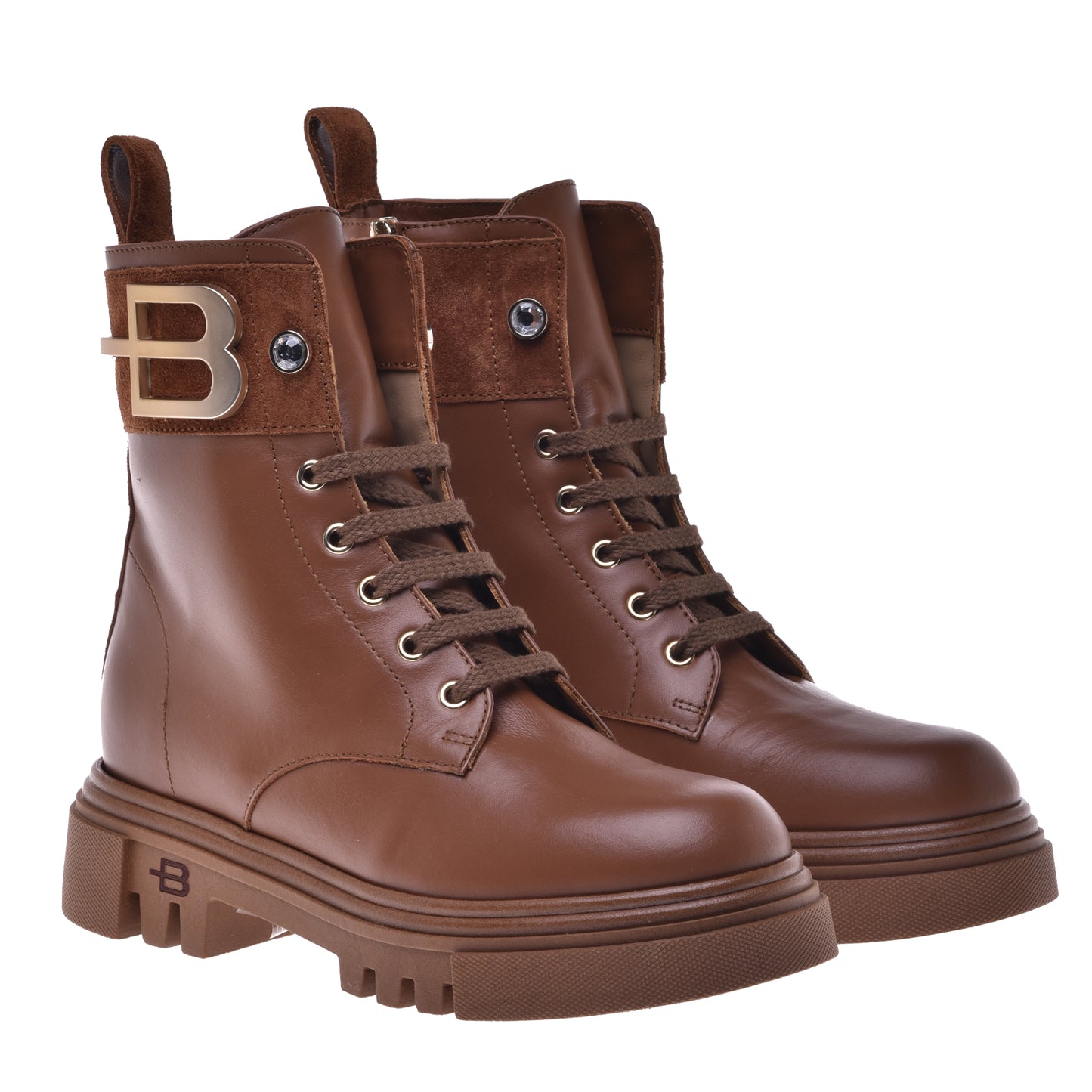 Brown calfskin ankle boots