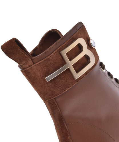 Brown calfskin ankle boots