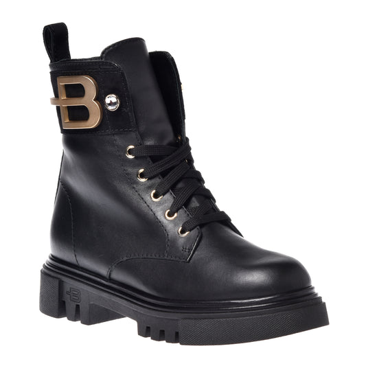 Black calfskin ankle boots