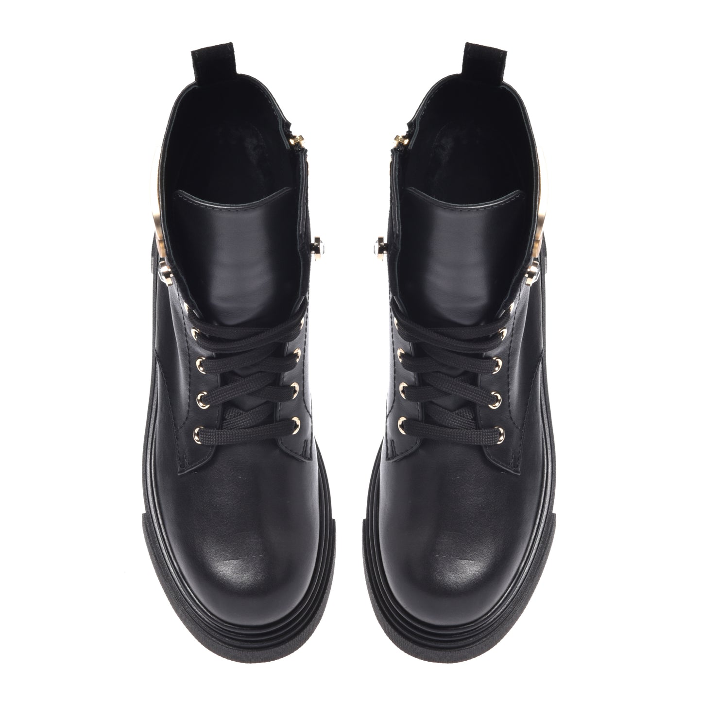 Black calfskin ankle boots