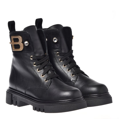 Black calfskin ankle boots