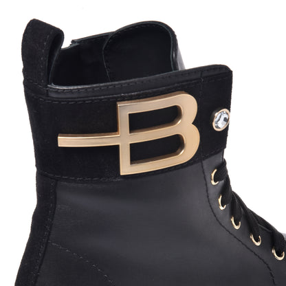 Black calfskin ankle boots