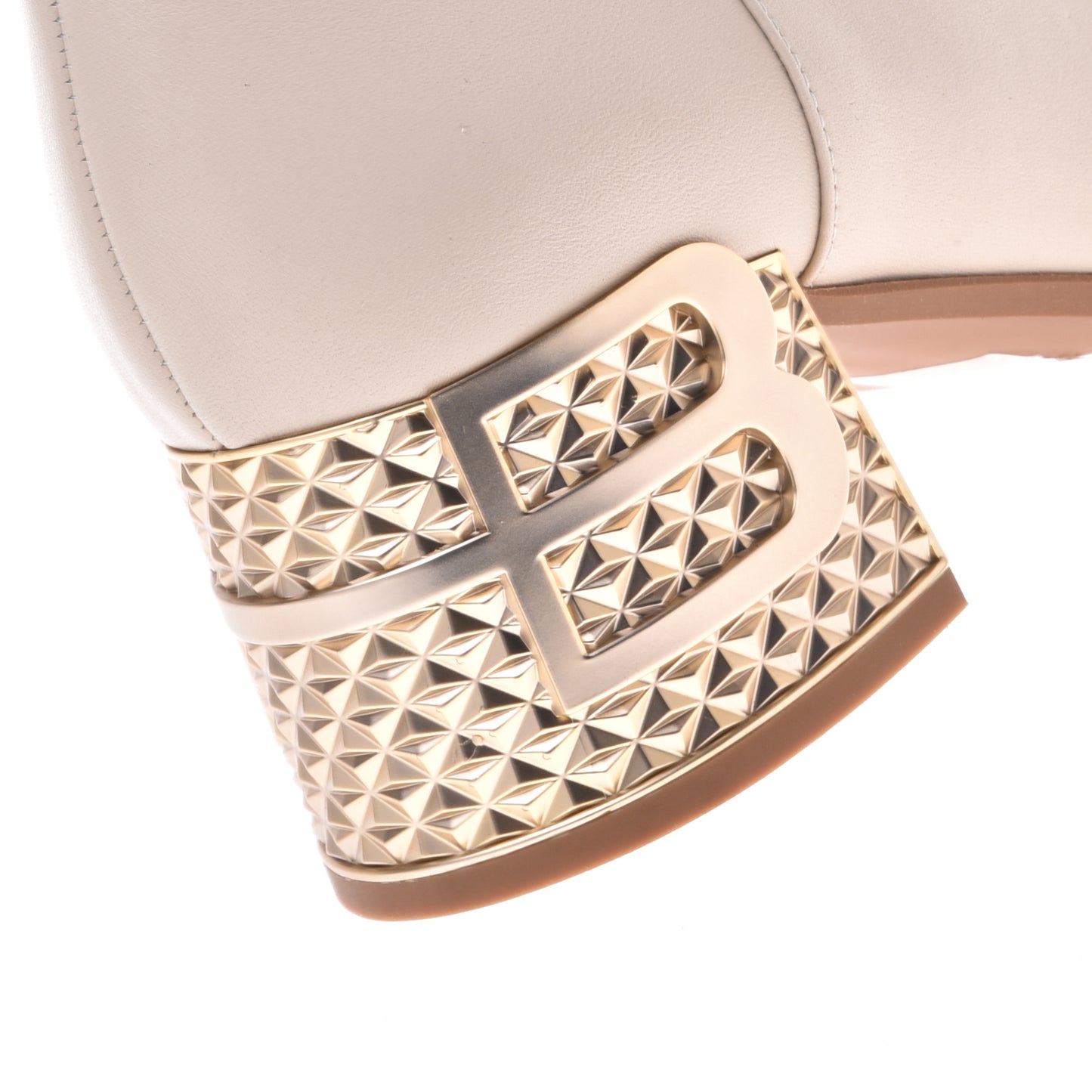 Beige calfskin ankle boots