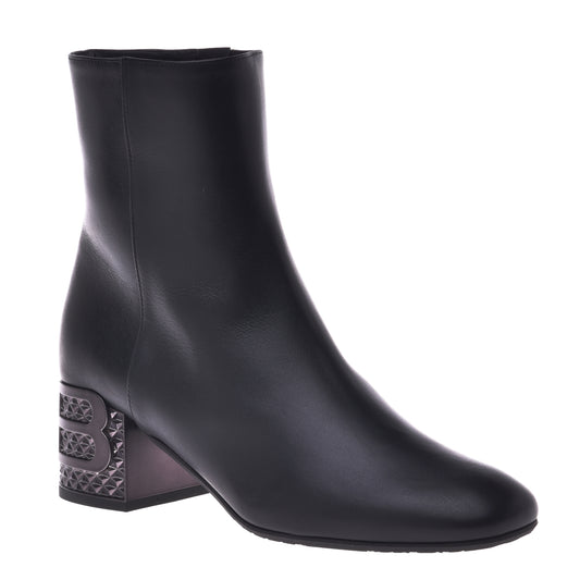 Black calfskin ankle boots