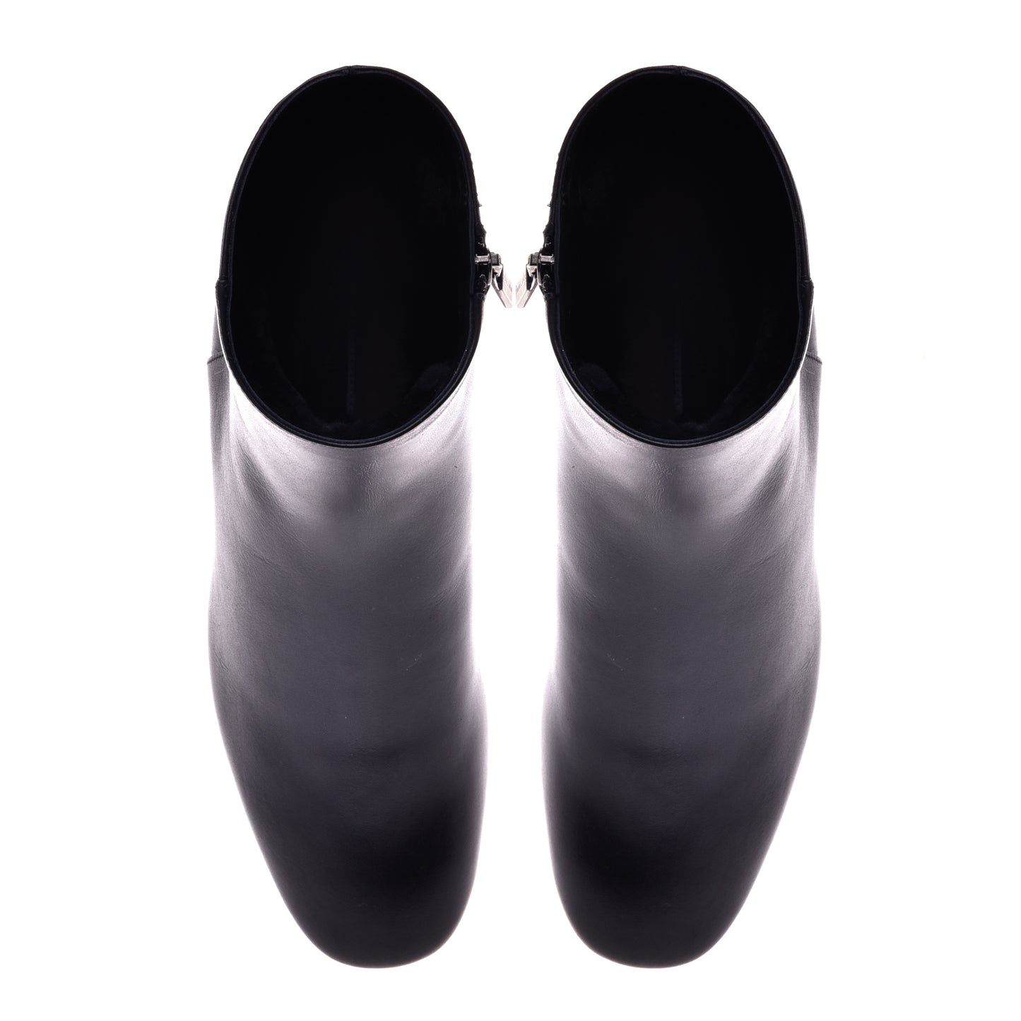 Black calfskin ankle boots