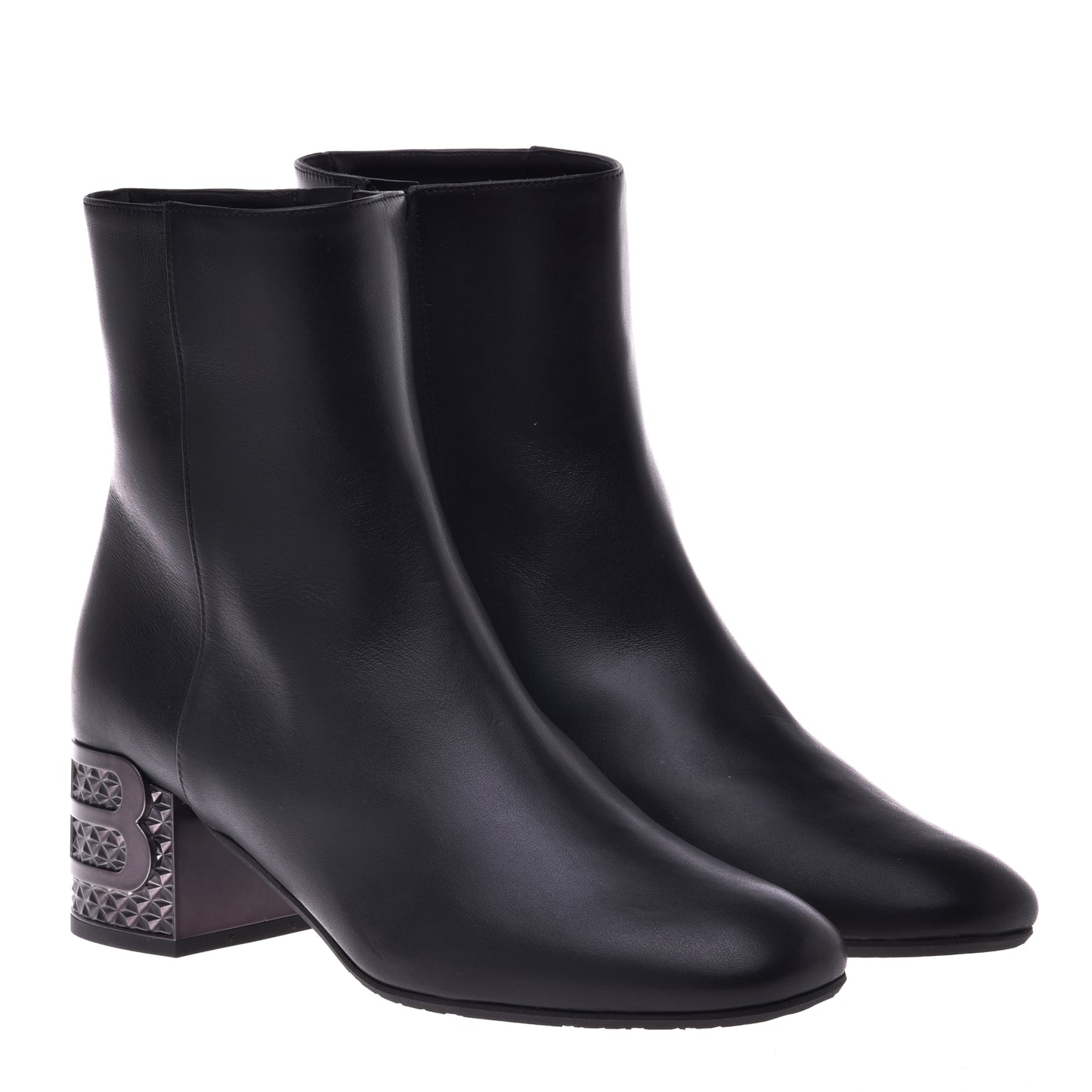 Black calfskin ankle boots