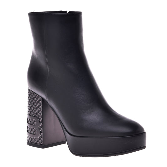 Black calfskin ankle boots