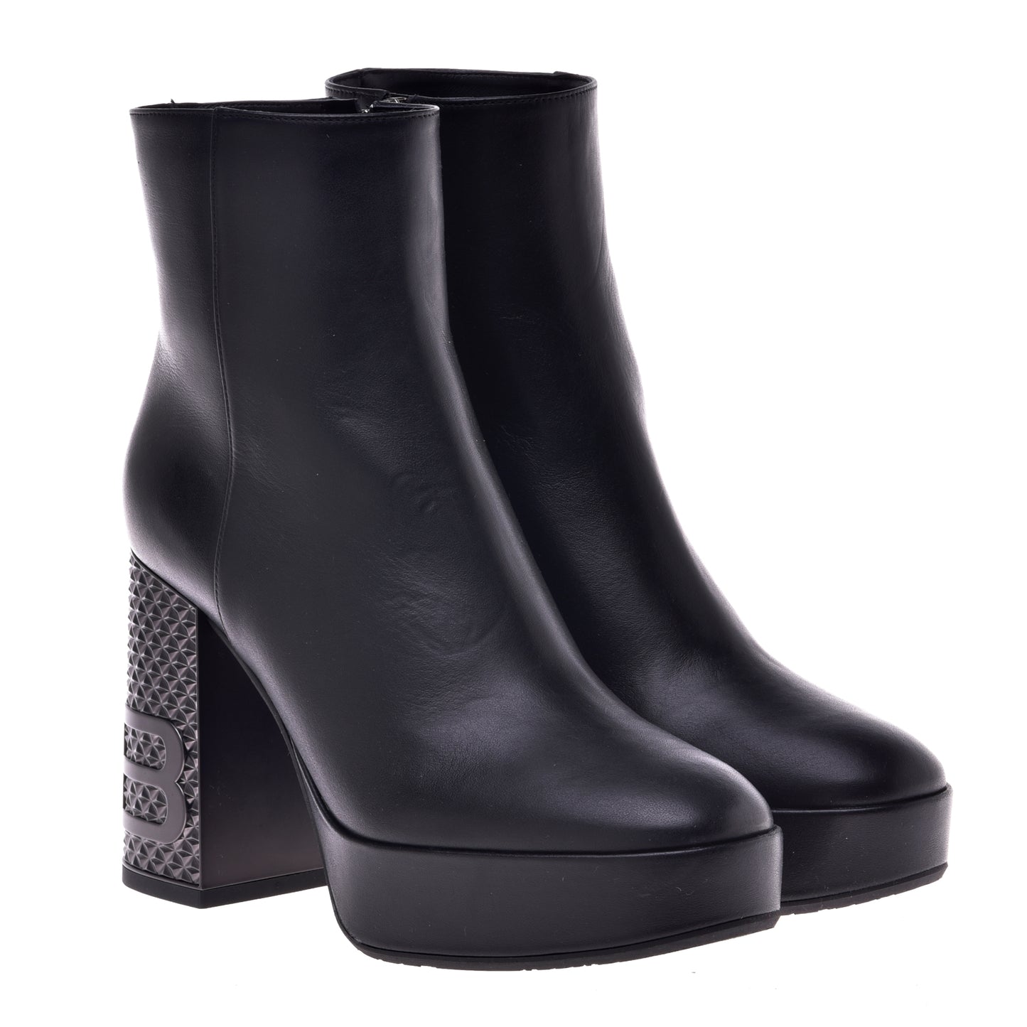 Black calfskin ankle boots