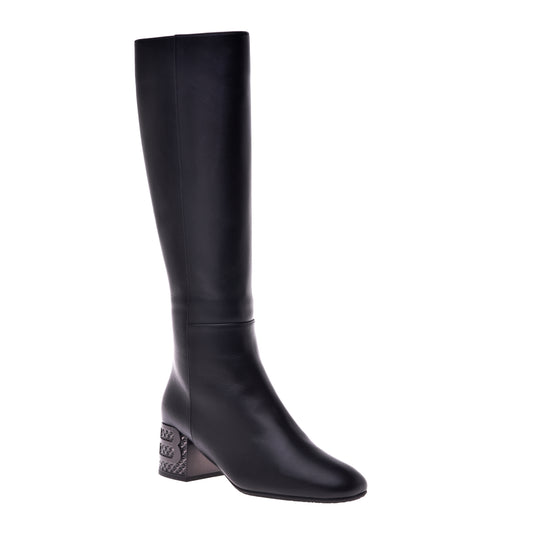 Botte noire en cuir de veau
