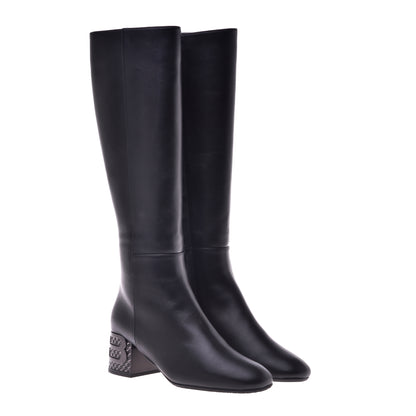 Botte noire en cuir de veau