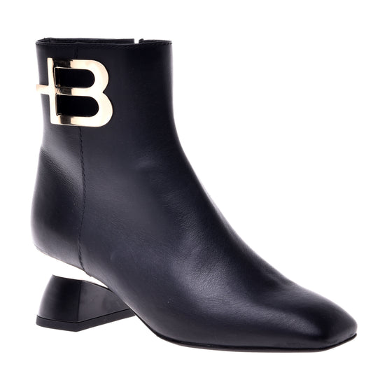 Black calfskin ankle boots