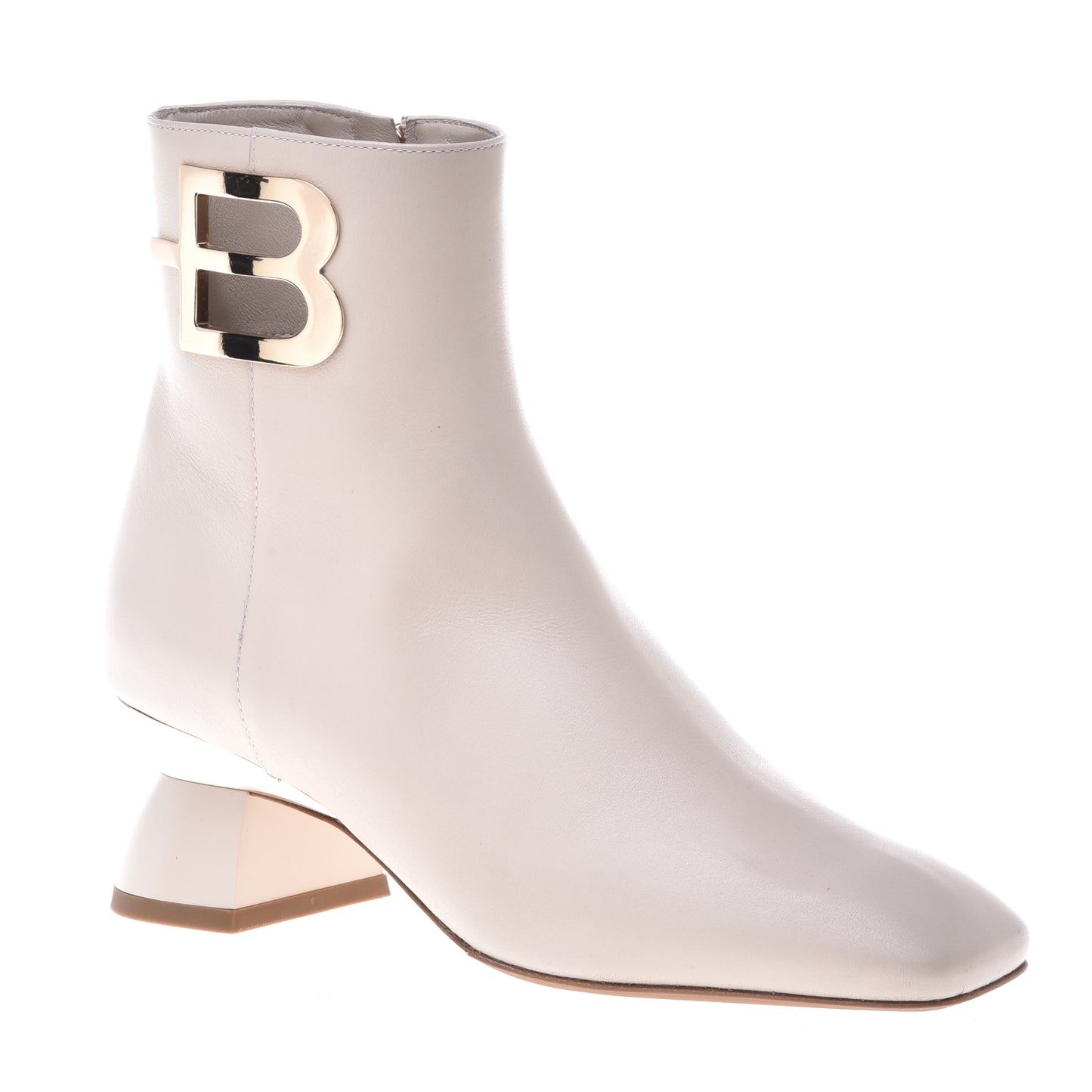 Bottine beige en cuir de veau