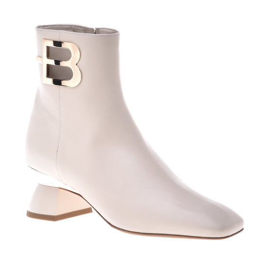 Bottine beige en cuir de veau