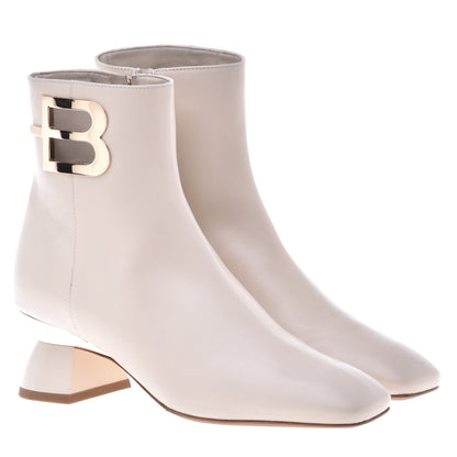 Bottine beige en cuir de veau