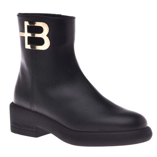 Black calfskin ankle boots