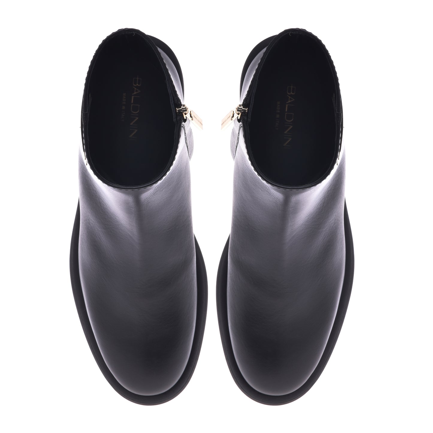 Black calfskin ankle boots