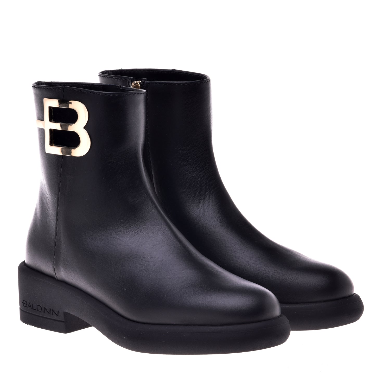 Black calfskin ankle boots