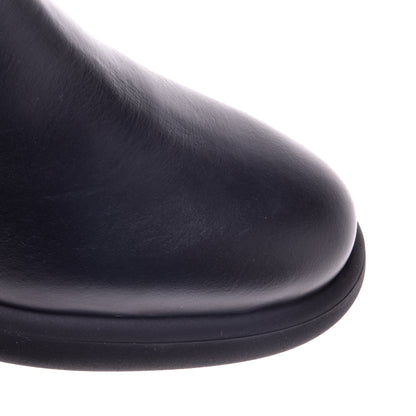 Black calfskin ankle boots