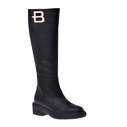 Botte noire en cuir de veau