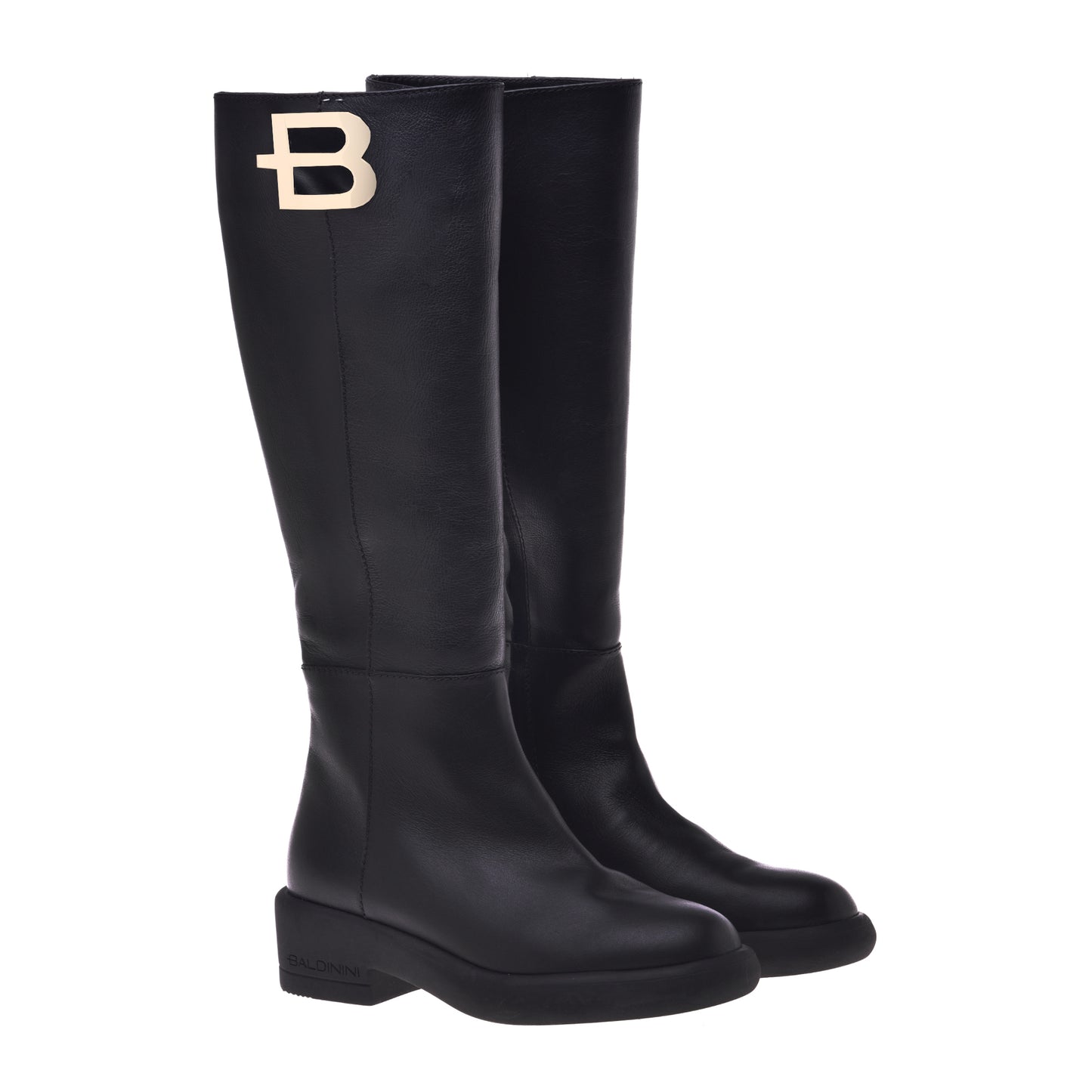 Botte noire en cuir de veau