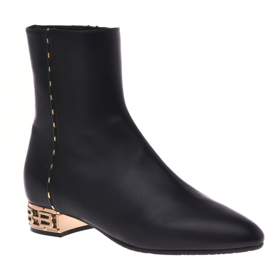 Black calfskin ankle boots