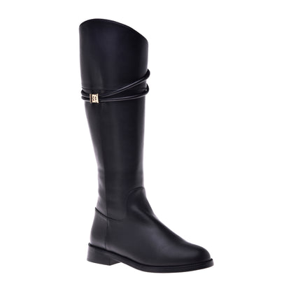 Botte noire en cuir de veau