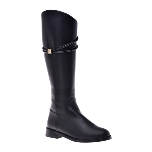 Botte noire en cuir de veau