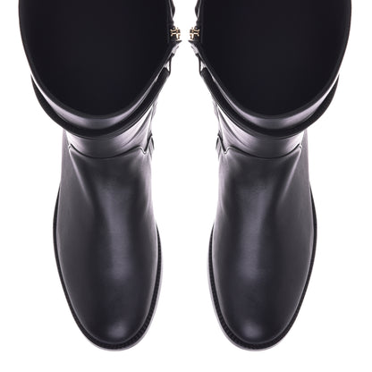 Botte noire en cuir de veau