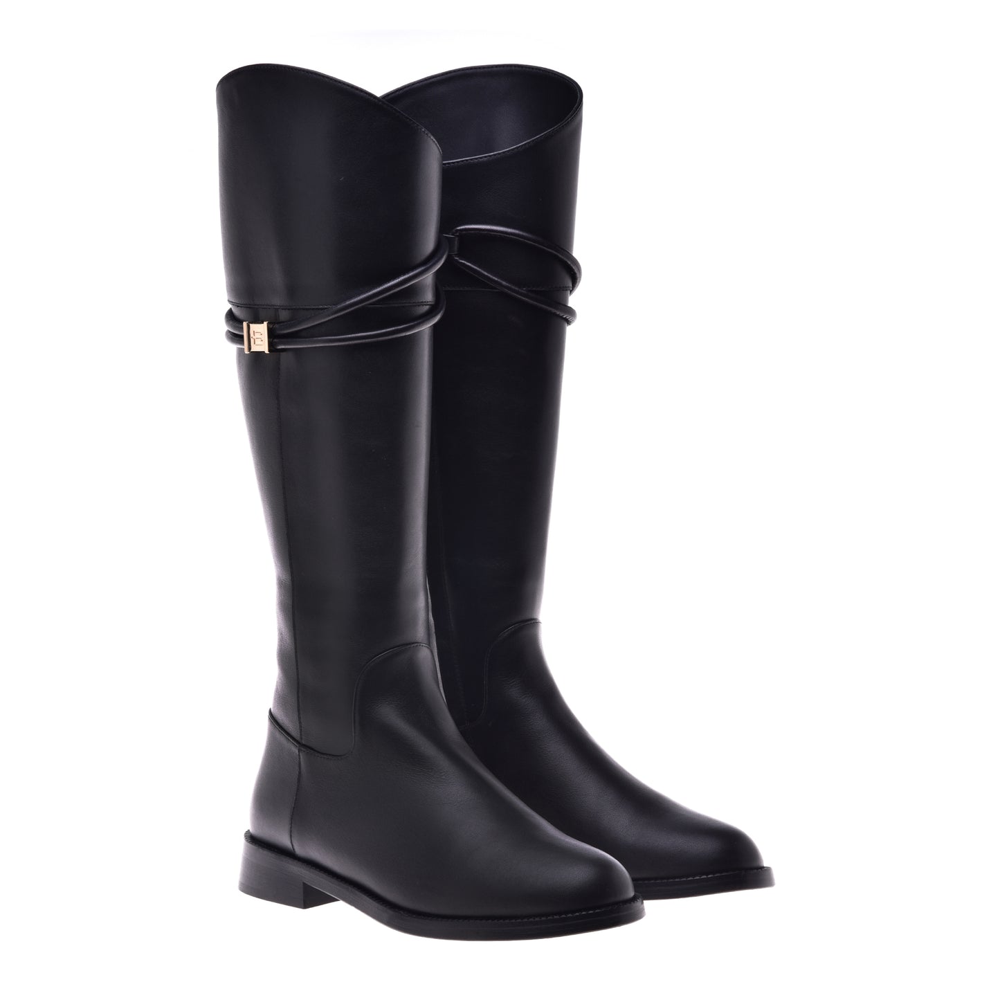 Botte noire en cuir de veau