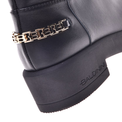 Botte noir et beige en cuir de veau
