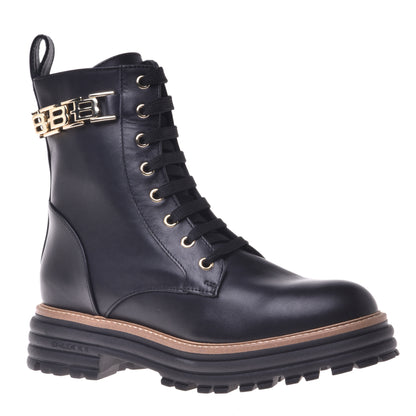 Black calfskin ankle boots