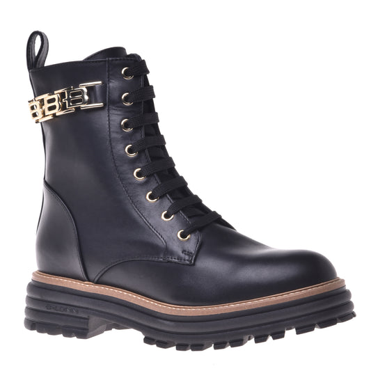 Black calfskin ankle boots