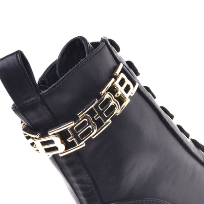 Black calfskin ankle boots