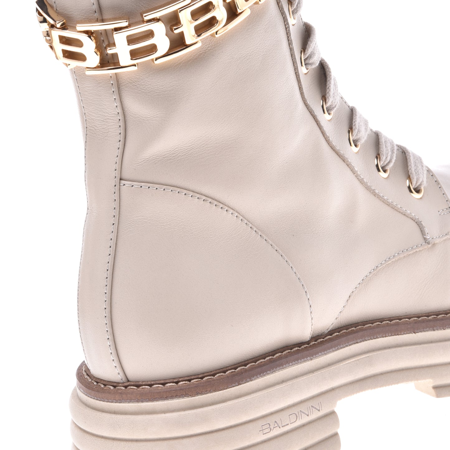 Beige calfskin ankle boots
