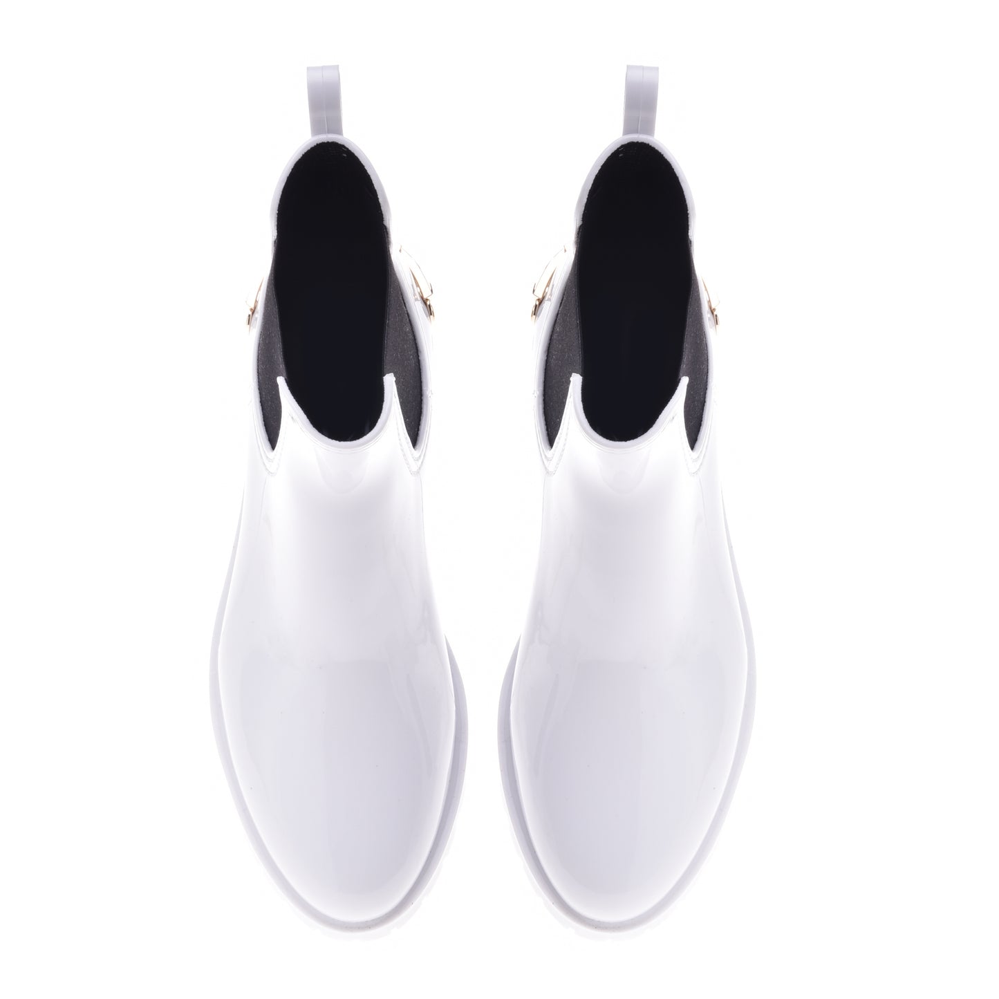 White rubber ankle boot