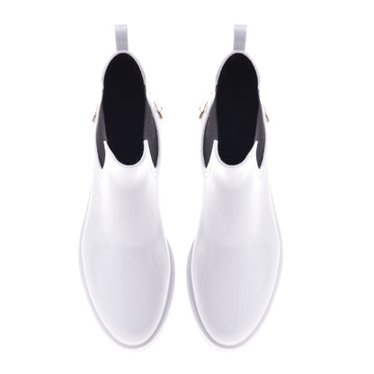 White rubber ankle boot