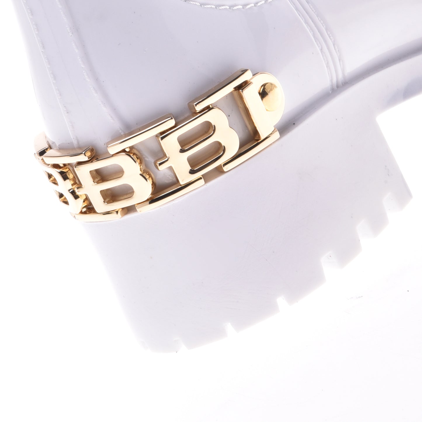 White rubber ankle boot