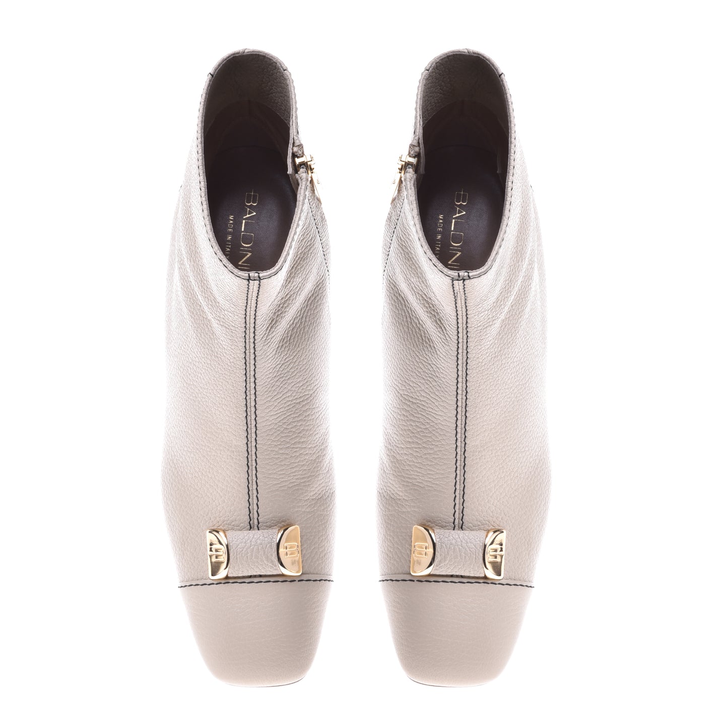 Bottine beige en cuir