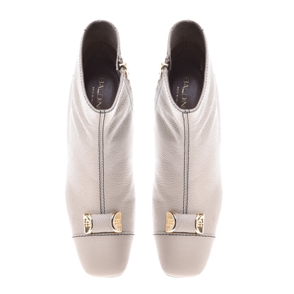 Bottine beige en cuir