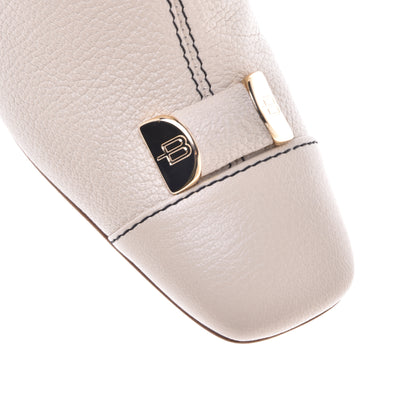 Bottine beige en cuir