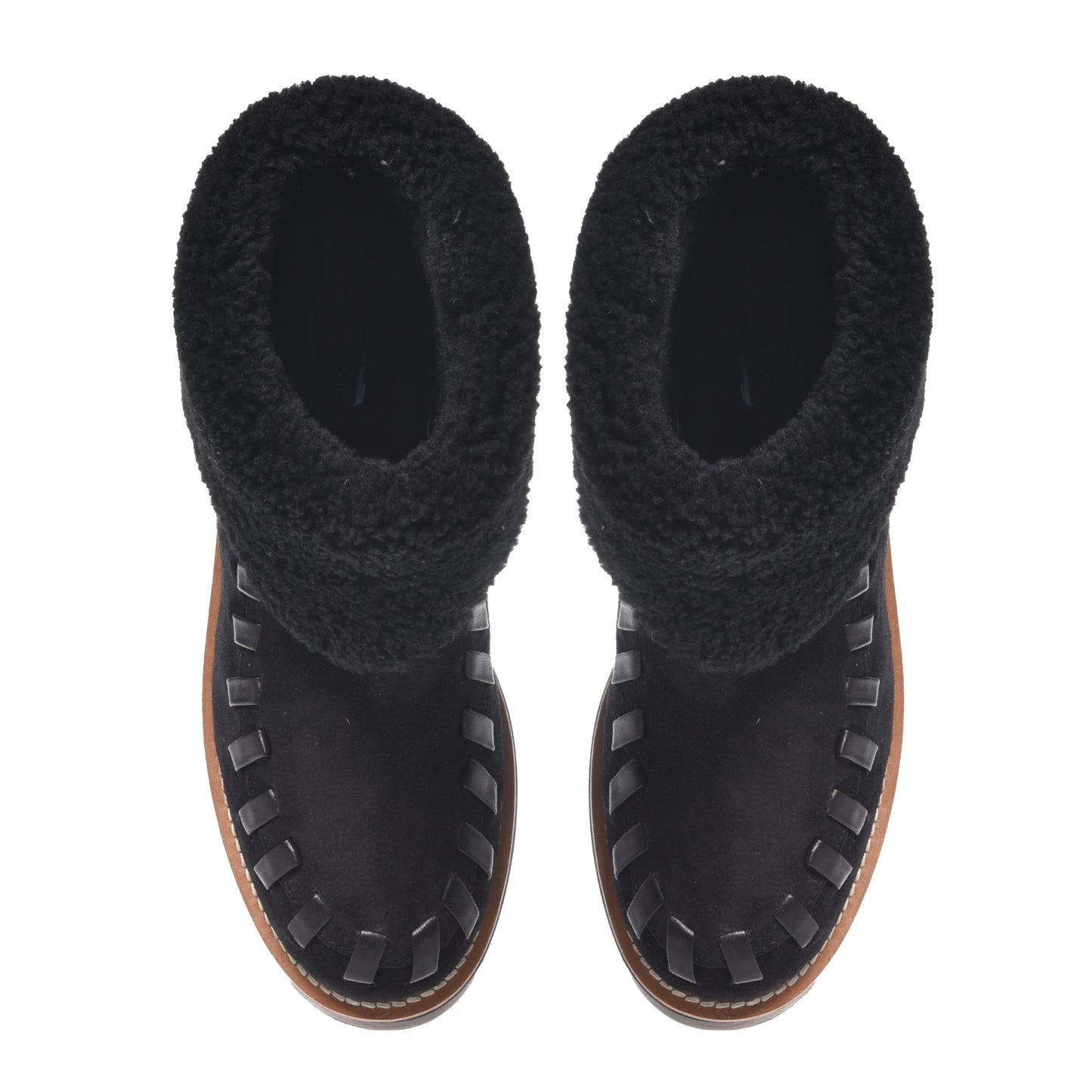 Black leather ankle boot