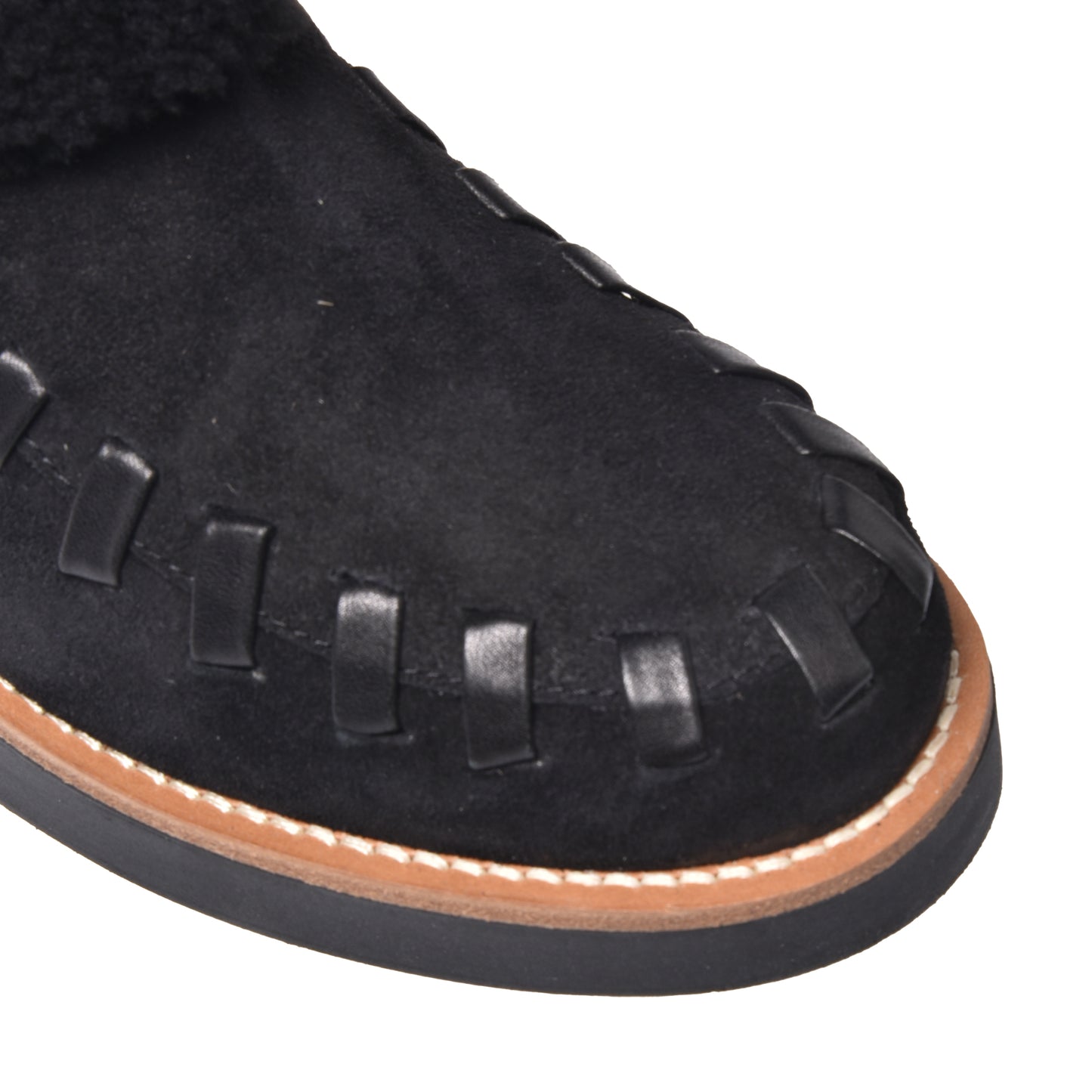 Black leather ankle boot