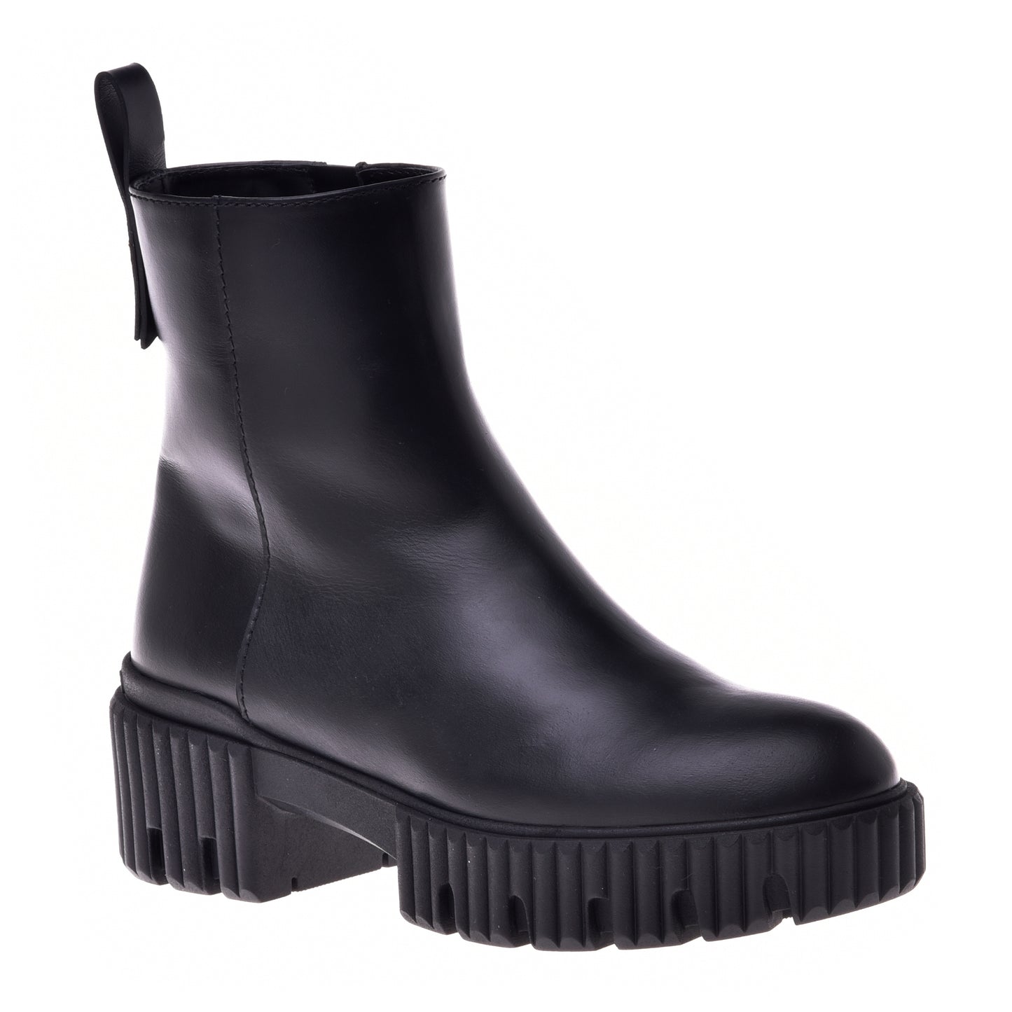 Black calfskin ankle boots
