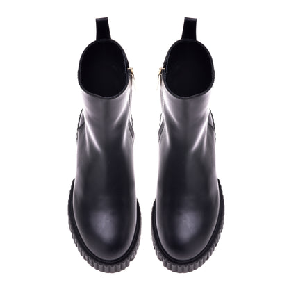 Black calfskin ankle boots