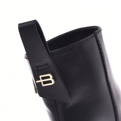 Black calfskin ankle boots