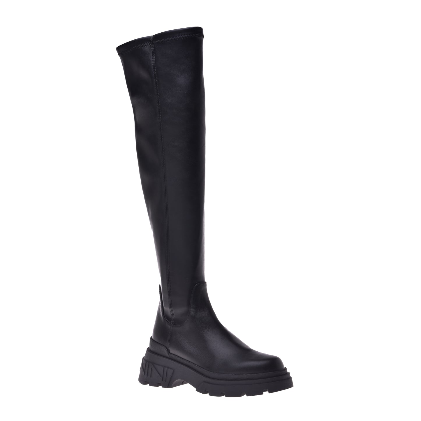 Botte noire en cuir de veau